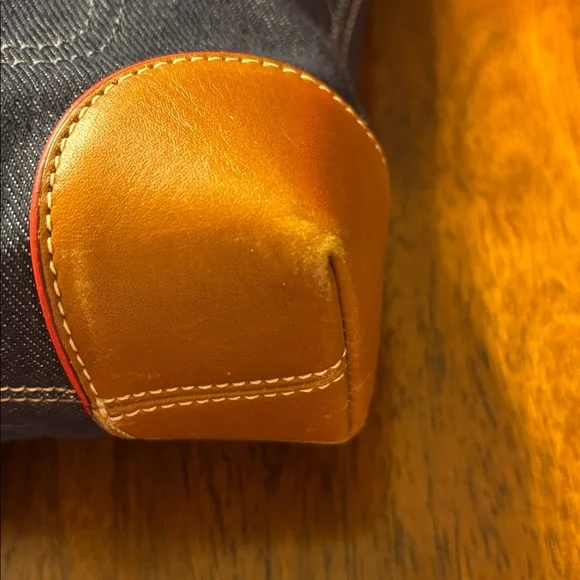 Vintage Coach varsity stripe denim tote - Picture 9 of 14